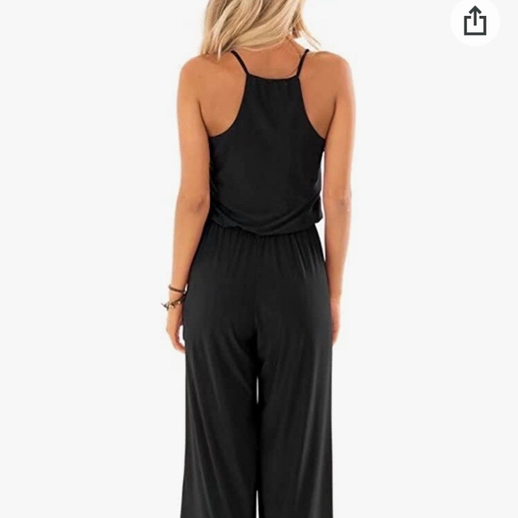 Womens spaghetti strap loose fitting wide leg jumper. - Picture 2 of 5